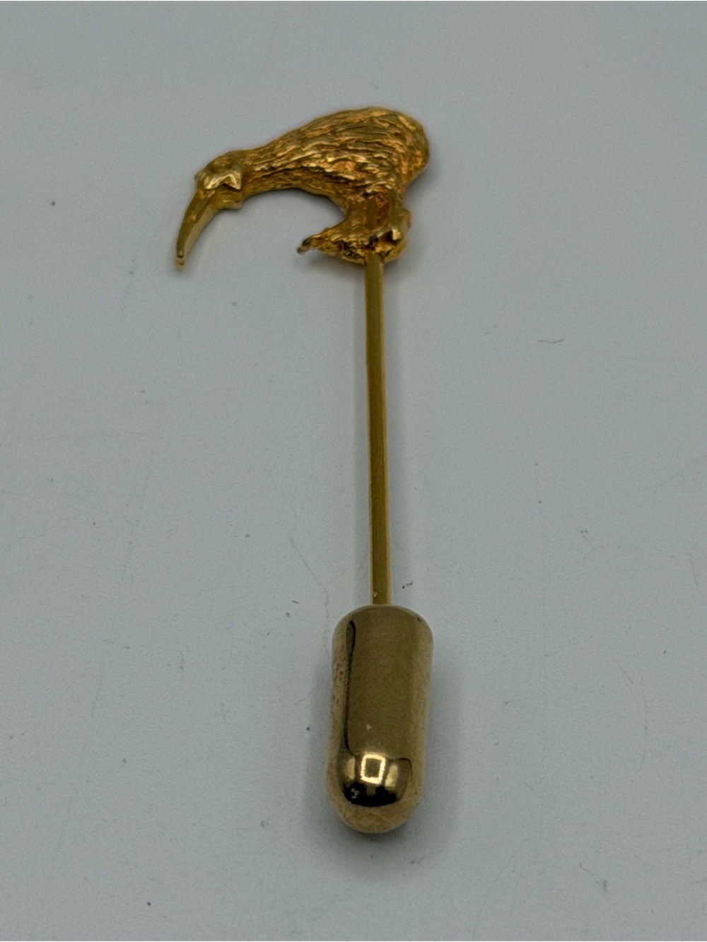 Vintage Gold-Tone Kiwi Bird Stick Pin  New Zealand Wildlife Lapel Pin